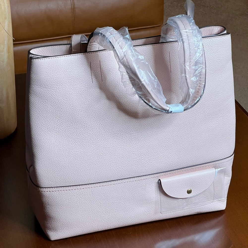 J. Crew All Day Leather Tote Pale Pink